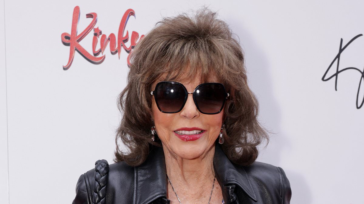 Joan Collins, 92, looks incredible in pink tartan as she walks the red carpet for Kinky Boots’ opening gala at the London Coliseum