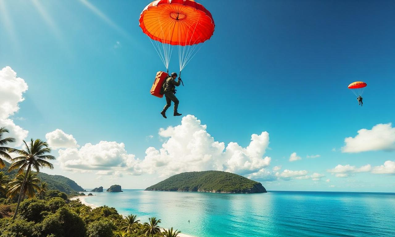 Watch: Soldier on parachuting to remote island to bring Hantavirus aid