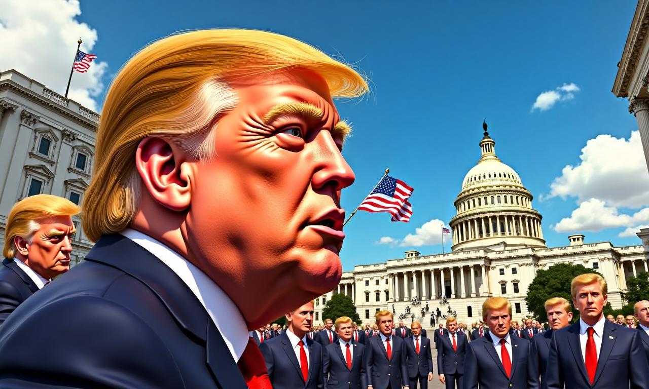 How Trump is transforming Washington – by adding his face everywhere