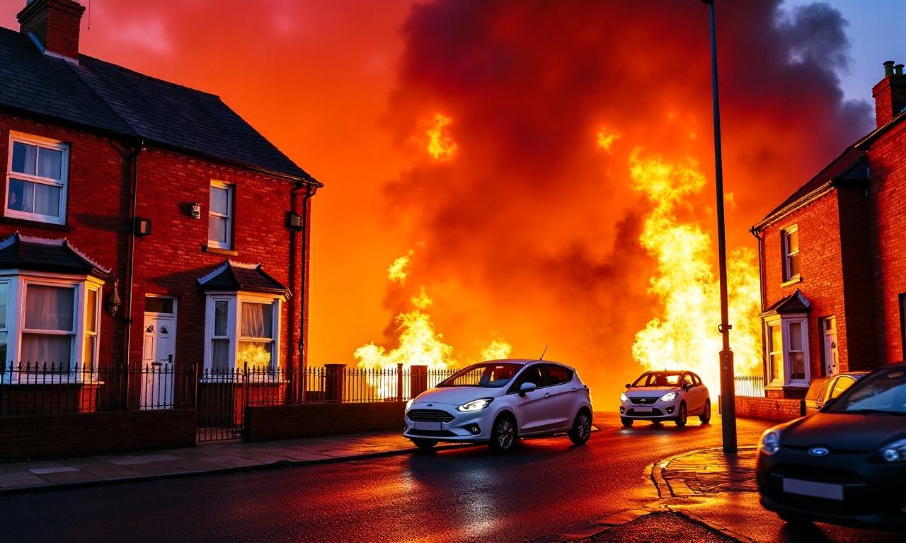 Watch: Residents flee as cars and houses burn in Belfast