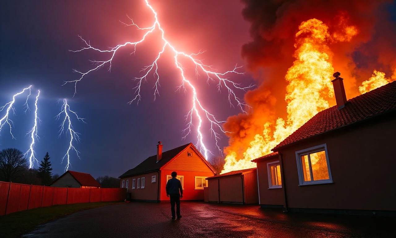 Man saves neighbours after lightning strikes roof and fire spreads