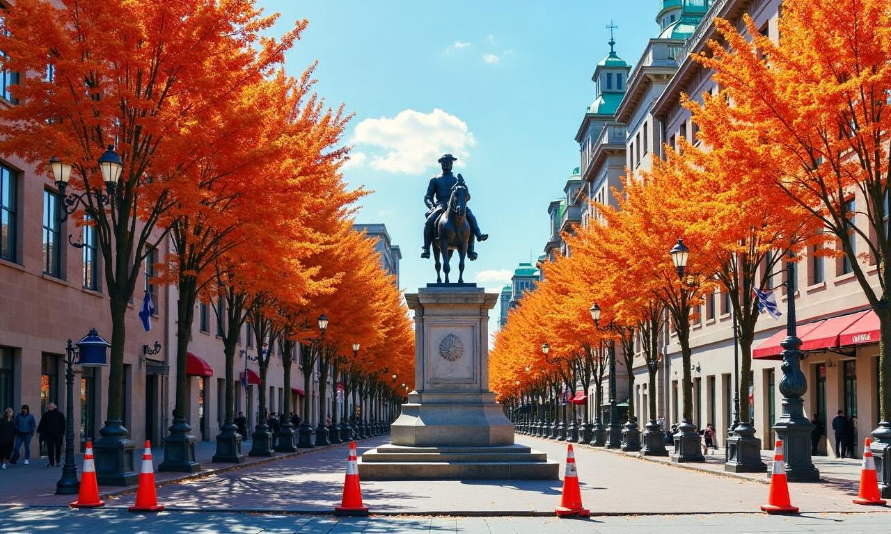 Why are Scotland fans putting traffic cones on statues in Boston?
