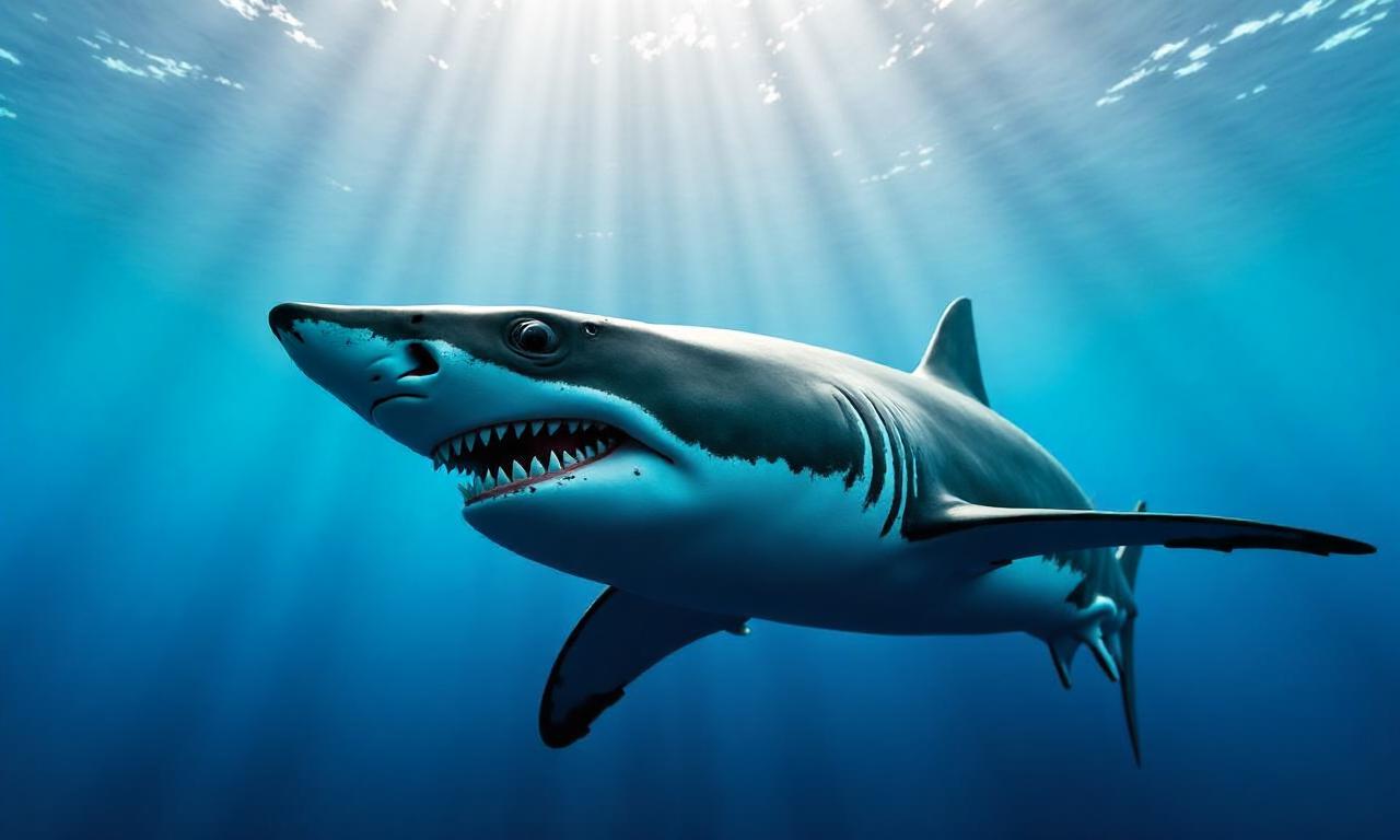 Rare footage captured of Great White shark in Mediterranean Sea