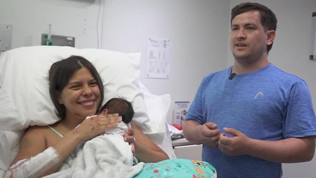 Mum of newborn rescued from Venezuela rubble tells BBC baby motivated her to survive