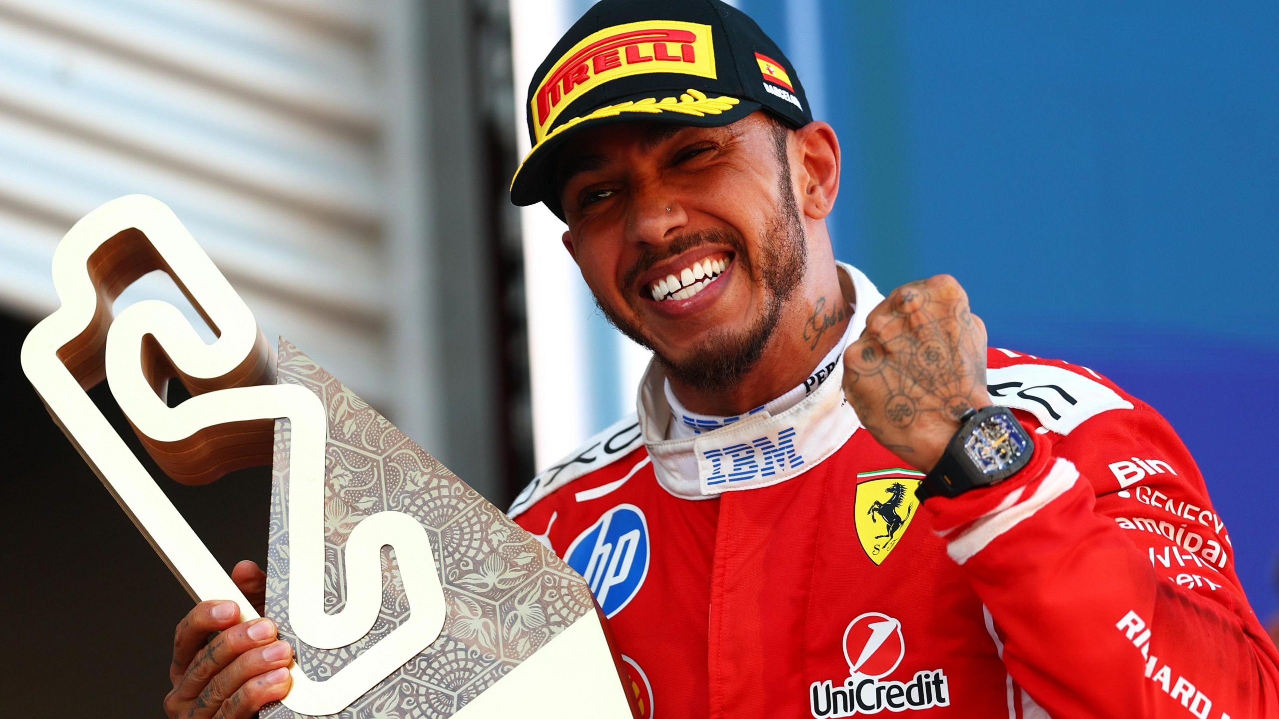 Hamilton wins first grand prix for Ferrari