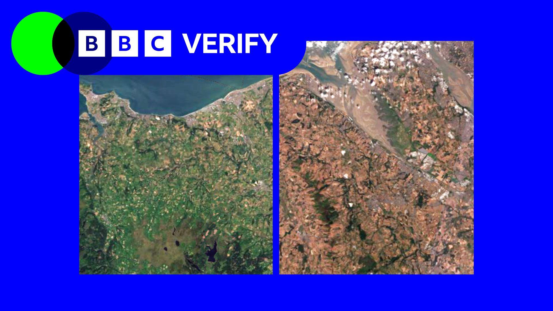 Satellite images show impact of heatwaves and drought on UK landscape