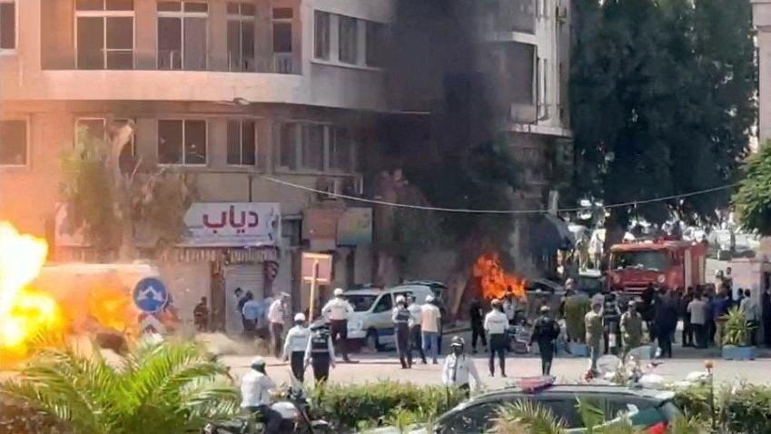 Macron safe after explosions in Syrian capital during French president’s visit