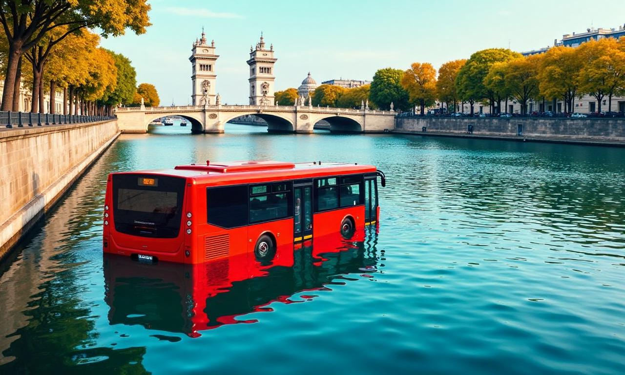 Trainee driver crashes bus into River Seine
