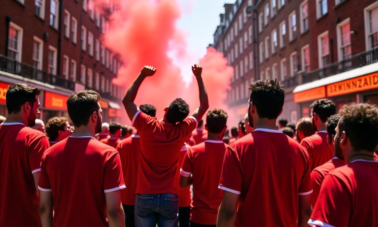 Arsenal fans turn streets red for victory parade