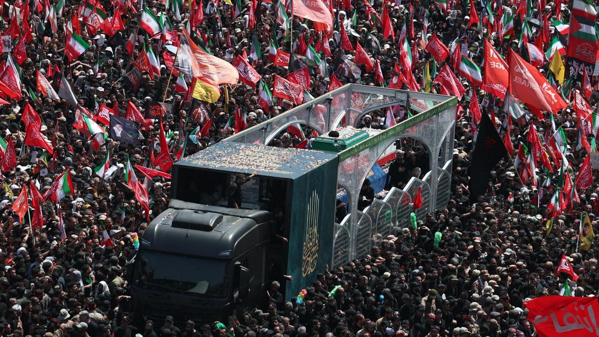 Huge crowds fill Tehran streets for Khamenei’s funeral procession