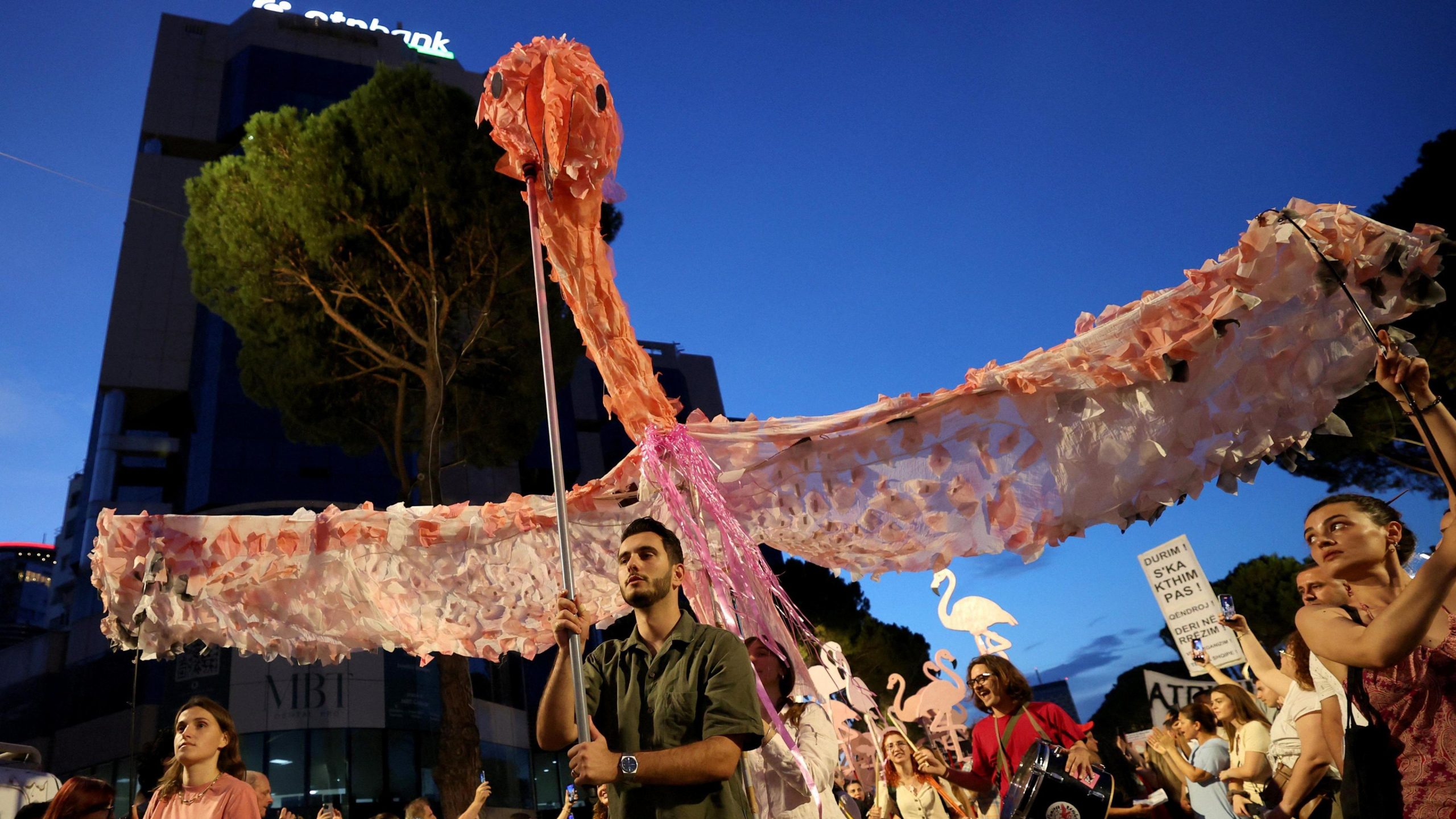 ‘Flamingo Revolution’ takes off as thousands demand Albanian PM’s resignation