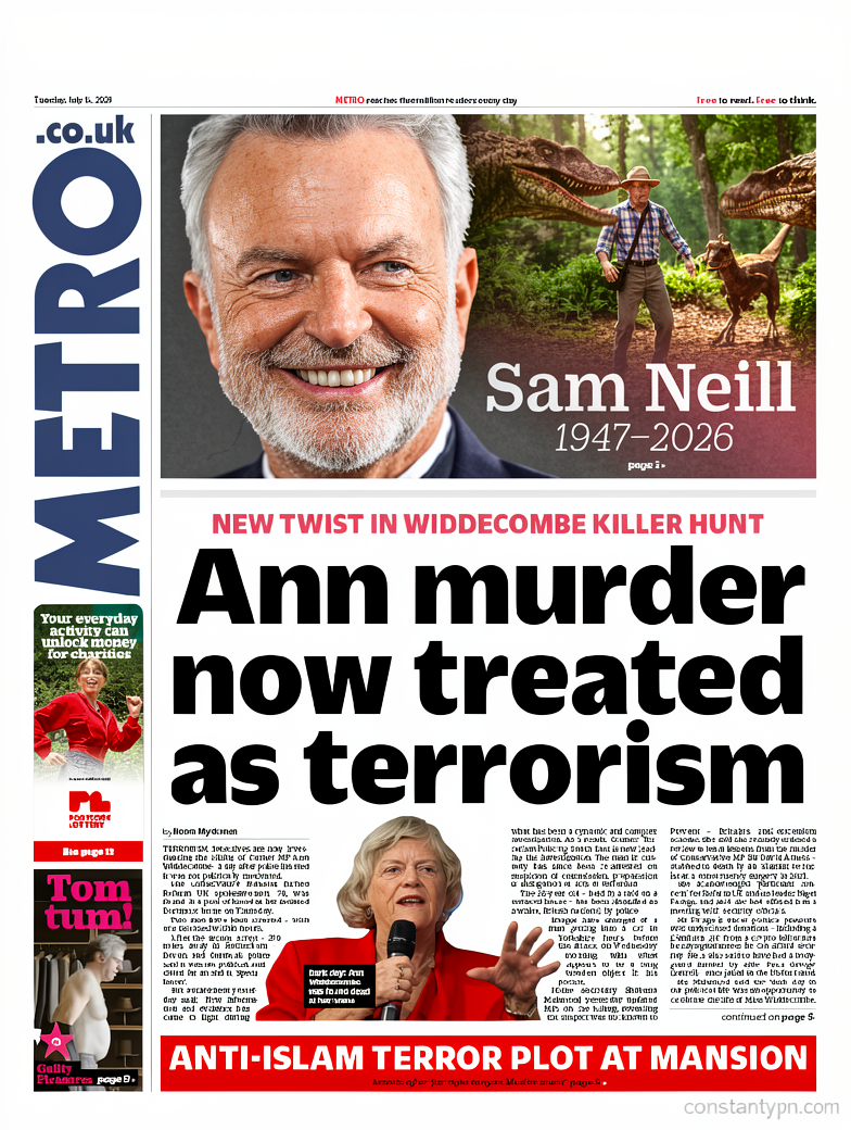 ‘New twist in killer hunt’ and ‘One of a kind Ann’