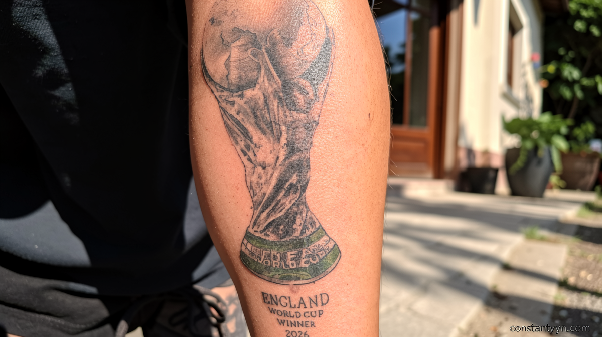 Fan has huge £550 tattoo declaring England World Cup winners