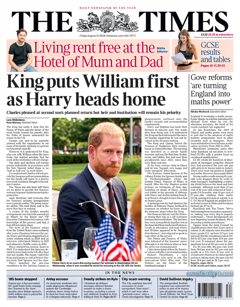 ‘King puts William first’ and Harry security could cost public ‘£5m a year’