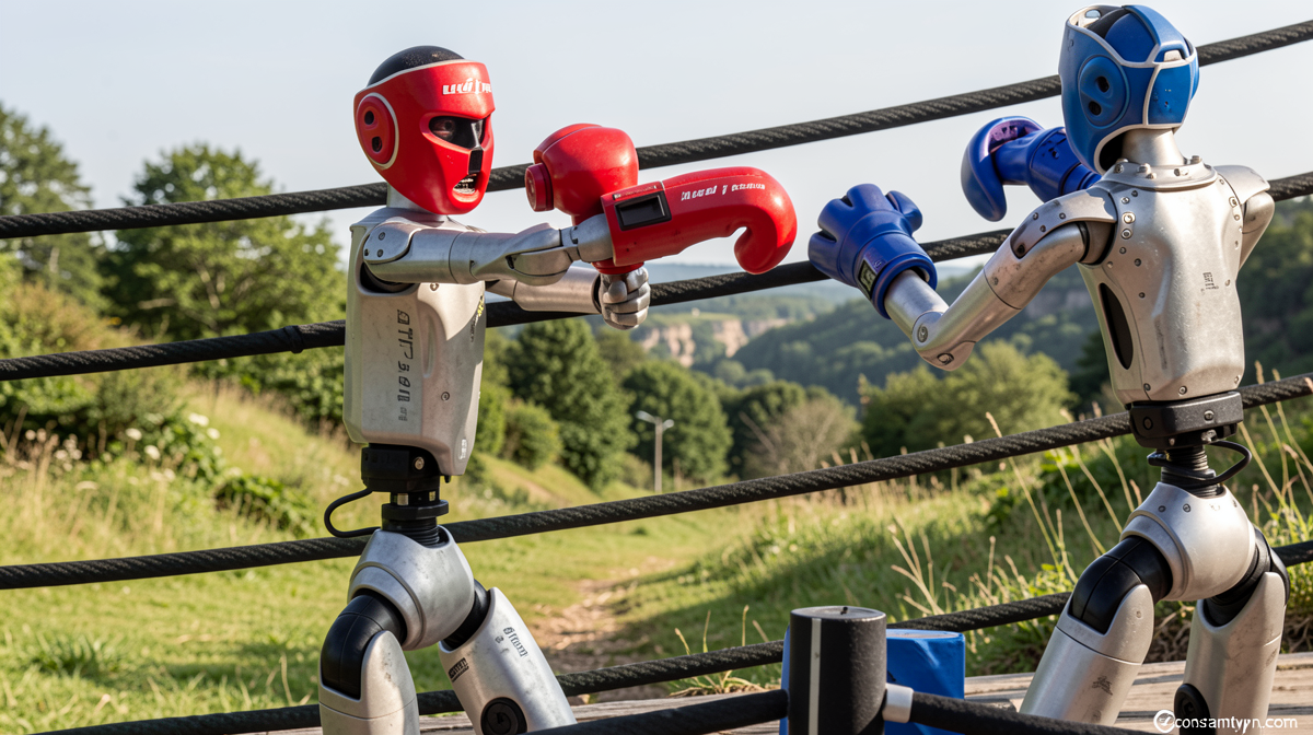 Robot boxing, football and sprinting at World Humanoid Games